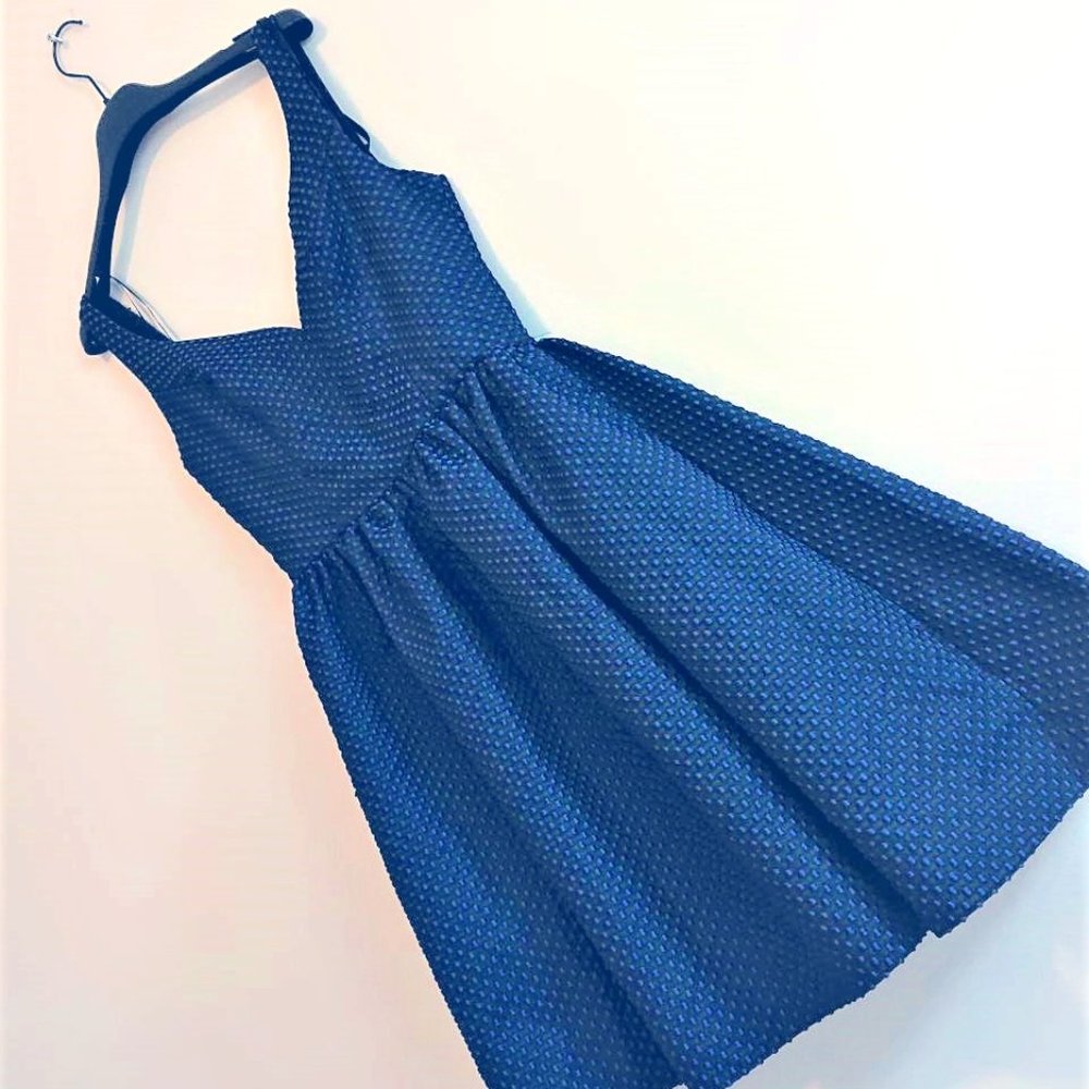 Jill Stuart Black / Blue Polka Dots Dress Women 0